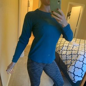 Super cozy sz Small teal waffle long sleeve shirt
